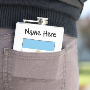 Argentine Argentina Flag Personalized Text Hip Flask
