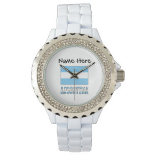Argentine Argentina Flag Personalized Text Watch