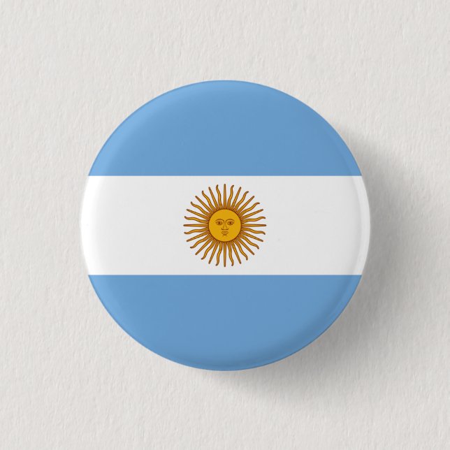 Argentine Flag, Flag of Argentina 1 Inch Round Button (Front)