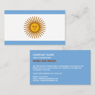 Argentine Flag, Flag of Argentina Business Card