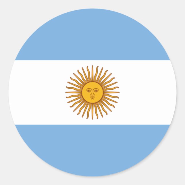 Argentine Flag, Flag of Argentina Classic Round Sticker (Front)
