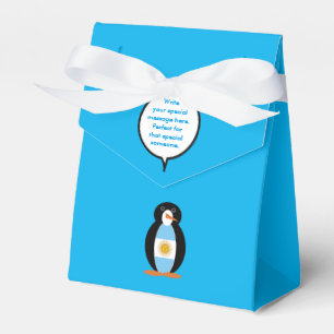 Argentine Flag Talking Ms Penguin Personalized Favor Box