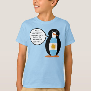 Argentine Flag Talking Ms Penguin Personalized T-Shirt