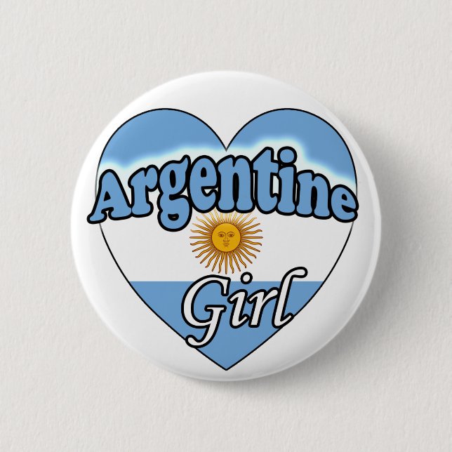 Argentine Girl 2 Inch Round Button (Front)