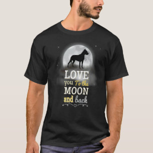 Argentine Mastiff Dog Love To The Moon T-Shirt