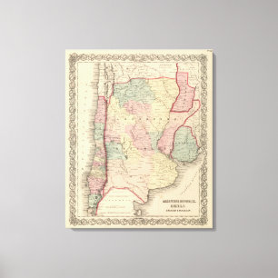 Argentine Republic, Chili, Uruguay and Paraguay Canvas Print