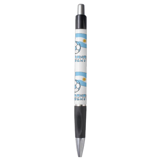 Argentine Soccer Ball and Flag Pen (Front Vertical)