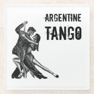 Argentine tango dance art - glass coaster