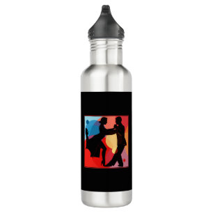 Argentine Tango Dance Couple Silhouette 710 Ml Water Bottle