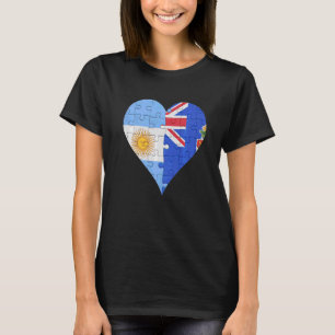 Argentinian Caymanian Flag Heart T-Shirt