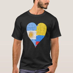 Argentinian Colombian Flag Heart T-Shirt
