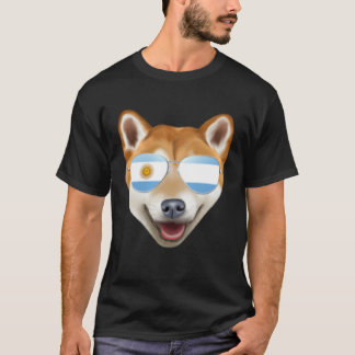 Argentinian Flag Shiba Inu Dog Argentina Pocket T-Shirt