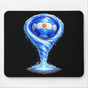 Argentinian Flag Soccer Tornado Graphic Tee Mouse Pad