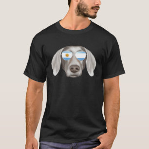 Argentinian Flag Weimaraner Dog Argentina Pocket T-Shirt