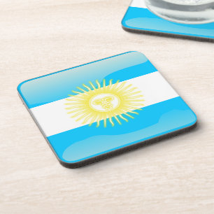 Argentinian glossy flag coaster