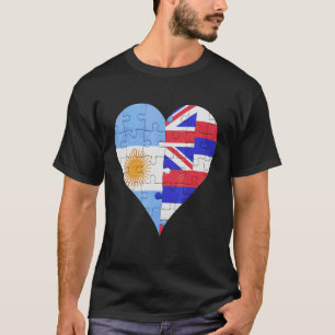 Argentinian Hawaiian Flag Heart T-Shirt