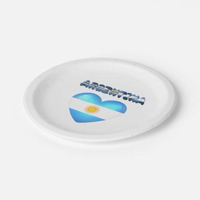 Argentinian heart paper plate (Angled)
