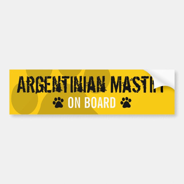 Argentinian Mastiff on Board Bumper Sticker (Front)