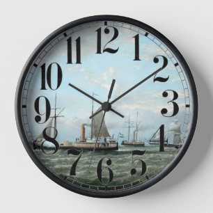 Argentinian Navy Fleet Vessels 1874 Clock