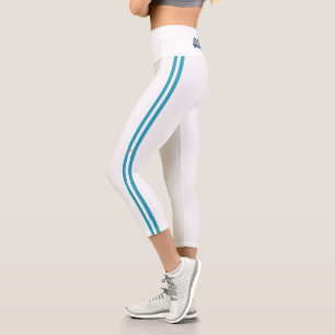 Argentinian stripes flag capri leggings