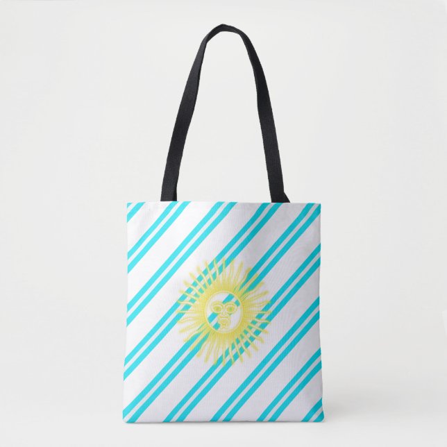 Argentinian stripes flag tote bag (Front)
