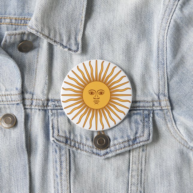 Argentinian Sun 3 Inch Round Button (In Situ)