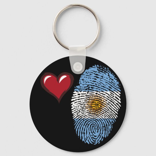 Argentinian touch fingerprint flag keychain (Front)