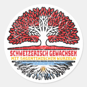Argentinien Argentinisch Schweizer Schweiz Baum Classic Round Sticker