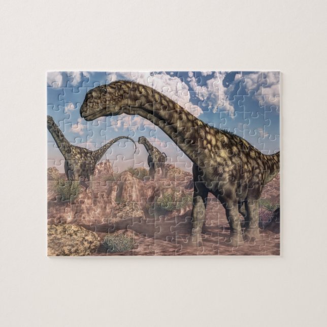 Argentinosaurus dinosaurs - 3D render Jigsaw Puzzle (Horizontal)