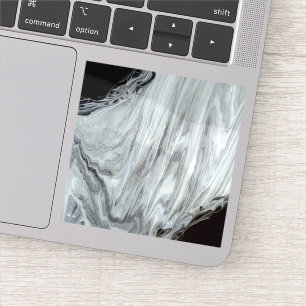Argentum Grey and Black Abstract Acrylic Fluid Art