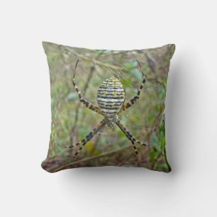 Argiope Orb Weaver Spiders Throw Pillow