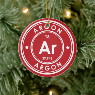 Argon Element Red Ceramic Ornament