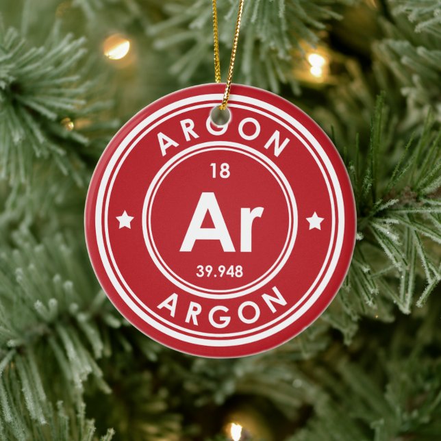 Argon Element Red Ceramic Ornament (Tree)
