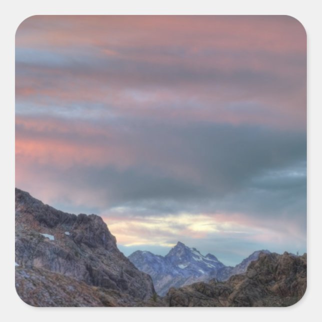 Argonaut Peak, sunset Square Sticker (Front)