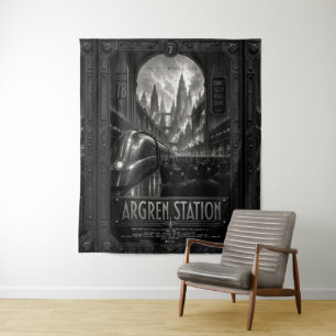 Argren Station Dystopian Zoltanis Plaza Cityscape Tapestry