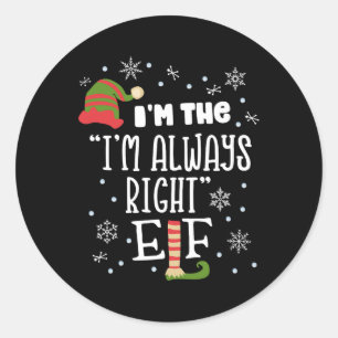 Argue Elf Matching Family Group Christmas T Xmas W Classic Round Sticker