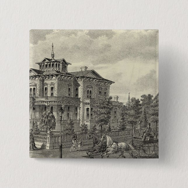 Arguello residence 2 inch square button (Front)