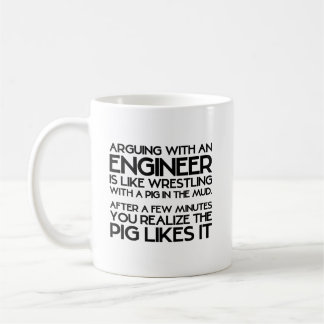 Arguing with engineer funny gift mug