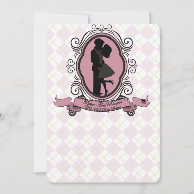 Argyl Baby Shower Invitations Golf Theme (Front)