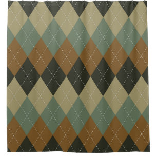 Argyle Autumn: Brown-Green Rhombus Chic