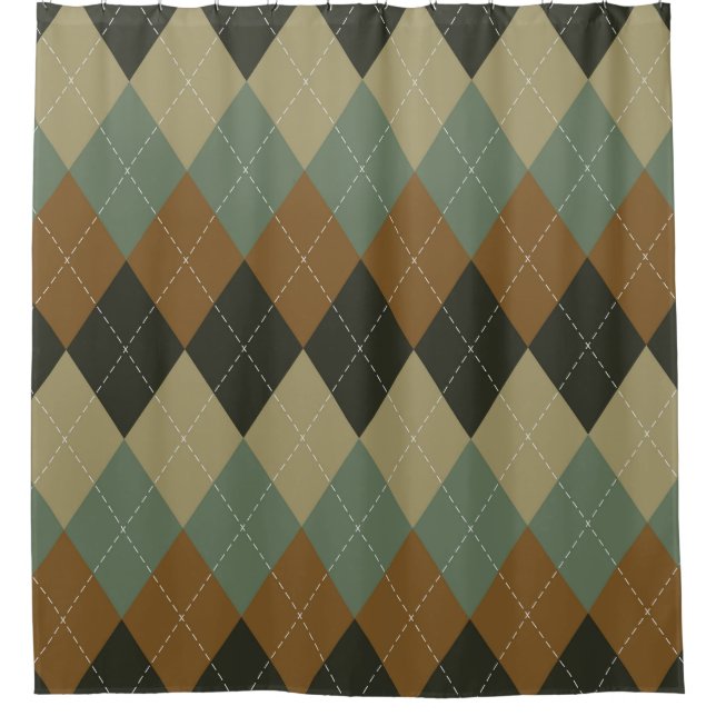 Argyle Autumn: Brown-Green Rhombus Chic (Front)