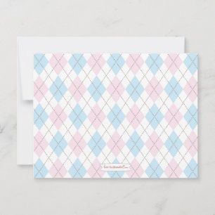 Argyle Baby Shower Advice for Mommy to Be Card