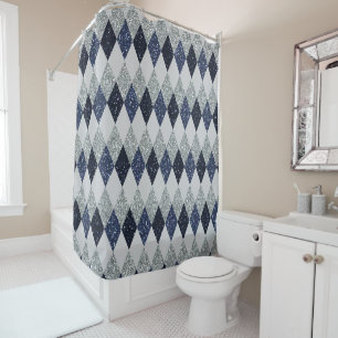 Argyle Blues Silver Shimmer Faux Glitter