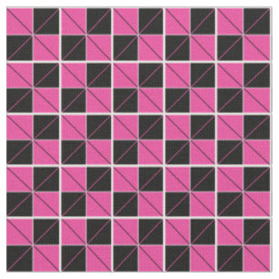 Argyle Checks Pink and Black Fabric