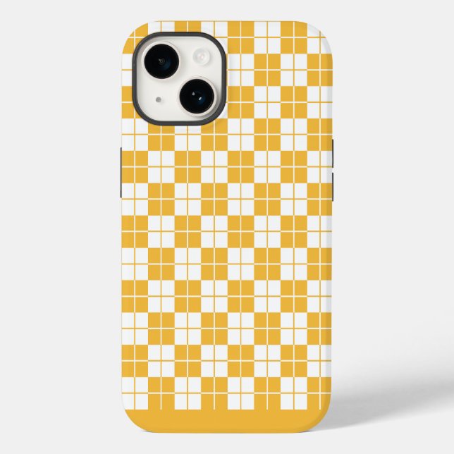 Argyle Chequerboard Plaid Yellow Case-Mate iPhone Case (Back)