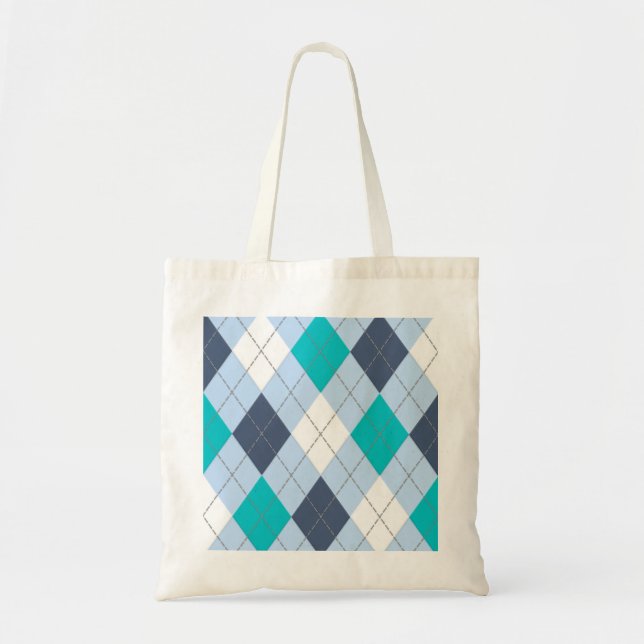 Argyle: Code Name “Eclectic Blue” tote bag (Front)