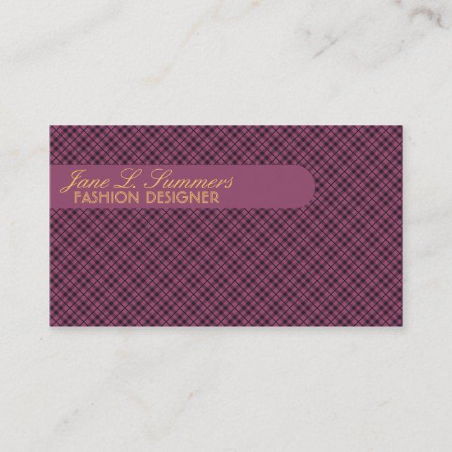 Argyle Design (deep purple) Business Card (Front)