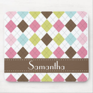 Argyle Diamond Stitch Personalized Mousepad