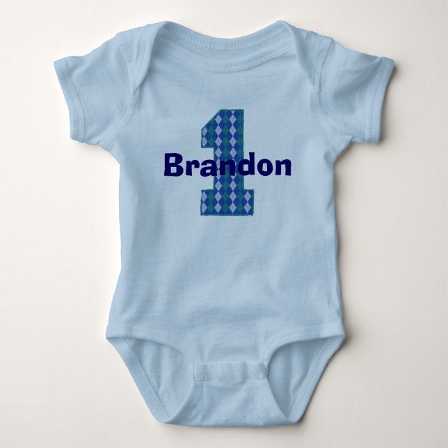 Argyle First Birthday Boy Shirt (Front)