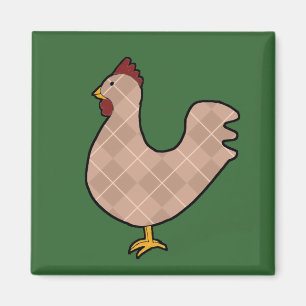 Argyle Folk Art Rooster Magnet